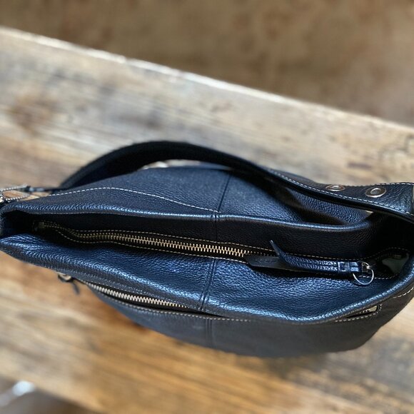 Coach black pebble leather shoulder bag - Picture 4 of 9